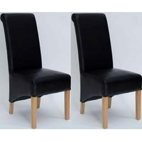 Homestyle GB Richmond Bonded Leather Dining Chair - Matt Noir (Pair)