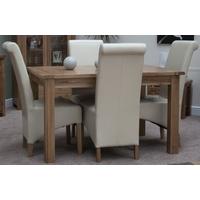 Homestyle GB Rustic Oak Dining Set - Extending with 4 Richmond Ivory Chairs