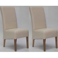 homestyle gb oslo bycast leather dining chair ivory pair