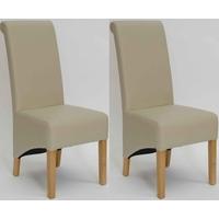 Homestyle GB Richmond Bonded Leather Dining Chair - Matt Bone (Pair)