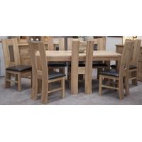 homestyle gb trend oak dining set large with 8 high bycast leather cha ...