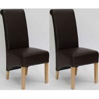 Homestyle GB Richmond Bonded Leather Dining Chair - Matt Coco (Pair)