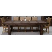 Homestyle GB Walnut Dining Set - Grand Extending with 6 Louisa Tan Chairs