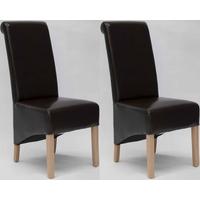 Homestyle GB Richmond Bonded Leather Dining Chair - Brown (Pair)