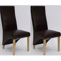 Homestyle GB Wave Coco Bonded Leather Dining Chair (Pair)