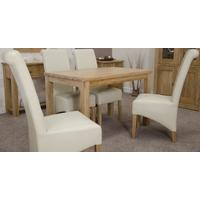 Homestyle GB Elegance Oak Dining Set - Medium with 4 Richmond Ivory Chairs