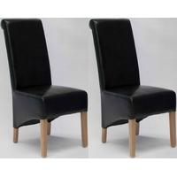 homestyle gb richmond bonded leather dining chair black pair