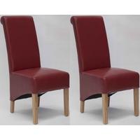 Homestyle GB Richmond Bonded Leather Dining Chair - Red (Pair)