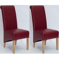 Homestyle GB Richmond Bonded Leather Dining Chair - Matt Ruby (Pair)