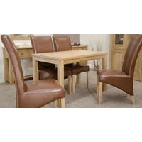 Homestyle GB Elegance Oak Dining Set - Medium with 4 Contempo Tan Chairs