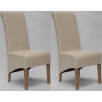 Homestyle GB Richmond Bonded Leather Dining Chair - Ivory (Pair)