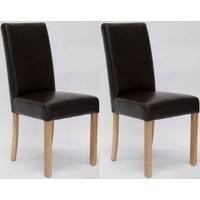 Homestyle GB Marianna Bycast Leather Dining Chair - Brown (Pair)