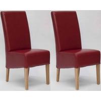 homestyle gb oslo bycast leather dining chair red pair