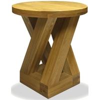 Homestyle GB Z Oak Designer Lamp Table - Round 4 Leg