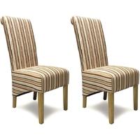 homestyle gb richmond striped royale fabric dining chair pair