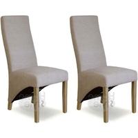 Homestyle GB Wave Chenille Beige Fabric Dining Chair (Pair)