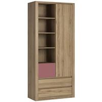 hobby oak melamine violet open shelving cabinet tall 1 door 3 drawer