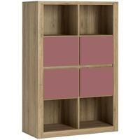 Hobby Oak Melamine Violet Open Shelves Storage Unit - Top and Bottom 4 Drawer