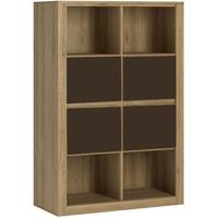 Hobby Oak Melamine Dark Brown Open Shelves Storage Unit - Top and Bottom 4 Drawer