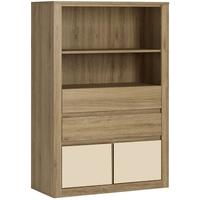 Hobby Oak Melamine Vanila Open Shelf Storage Unit - Top 4 Drawer