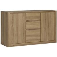Hobby Oak Melamine Storage Chest - Wide 2 Door 3 Drawer
