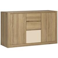 Hobby Oak Melamine Vanila Storage Chest - Wide 2 Door 3 Drawer
