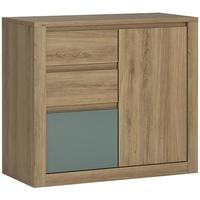 Hobby Oak Melamine Turquoise Cabinet - Tall 1 Door 3 Drawer