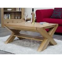 homestyle gb trend oak coffee table with x leg 3 x 2