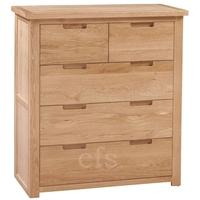 homestyle gb moderna oak chest of drawer 3 over 2 drawer