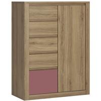 Hobby Oak Melamine Violet Cabinet - 1 Door 5 Drawer