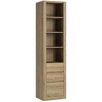 Hobby Oak Melamine Bookcase - Tall 3 Drawer