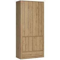 Hobby Oak Melamine Wardrobe - 2 Door 1 Drawer