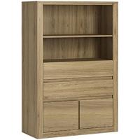 Hobby Oak Melamine Open Shelf Storage Unit - Top 4 Drawer