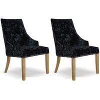 Homestyle GB Bergen Deep Crushed Velvet Dining Chair - Black (Pair)
