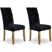 Homestyle GB Stockholm Deep Crushed Velvet Dining Chair - Black (Pair)