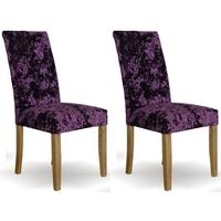 Homestyle GB Stockholm Deep Crushed Velvet Dining Chair - Purple (Pair)