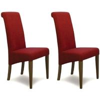 Homestyle GB Italia Fabric Dining Chair - Chilli (Pair)