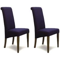 Homestyle GB Italia Fabric Dining Chair - Purple (Pair)