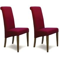 Homestyle GB Italia Fabric Dining Chair - Lipstick (Pair)