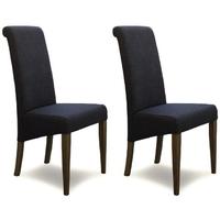 Homestyle GB Italia Fabric Dining Chair - Stone (Pair)