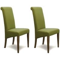 Homestyle GB Italia Fabric Dining Chair - Lime (Pair)