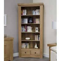 homestyle gb bordeaux oak bookcase with drawer large