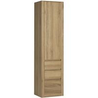 Hobby Oak Melamine Storage Cabinet - Tall 1 Door 3 Drawer