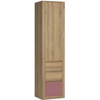 Hobby Oak Melamine Violet Storage Cabinet - Tall 1 Door 3 Drawer
