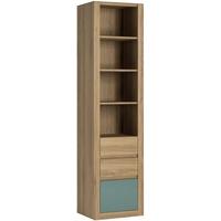 Hobby Oak Melamine Turquoise Bookcase - Tall 3 Drawer