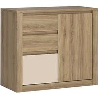 Hobby Oak Melamine Vanila Cabinet - Tall 1 Door 3 Drawer