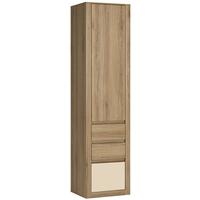 Hobby Oak Melamine Vanila Storage Cabinet - Tall 1 Door 3 Drawer