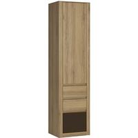 Hobby Oak Melamine Dark Brown Storage Cabinet - Tall 1 Door 3 Drawer