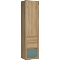 Hobby Oak Melamine Turquoise Storage Cabinet - Tall 1 Door 3 Drawer
