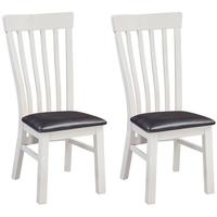 homestyle gb cotswold painted faux leather seat dining chair pair